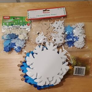Christmas Foam Shapes Set - Blue, White, Tan